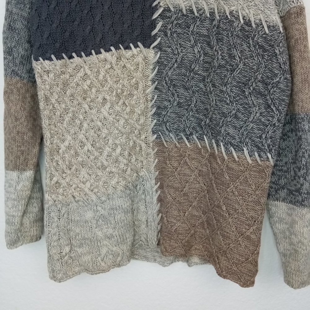 Reference Point Chunky Patch Turtleneck Sweater S - image 3